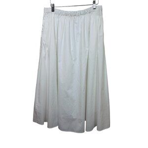 Haven Well Within White Cotton Midi Skirt Size Large